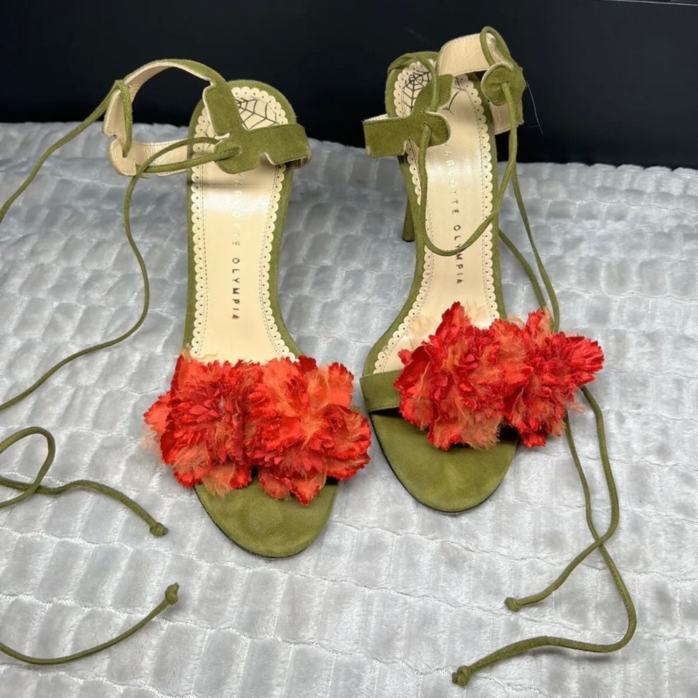 charlotte olympia womens heels⭐️100% Authentic ⭐️green⭐️size 38⭐️great Condition